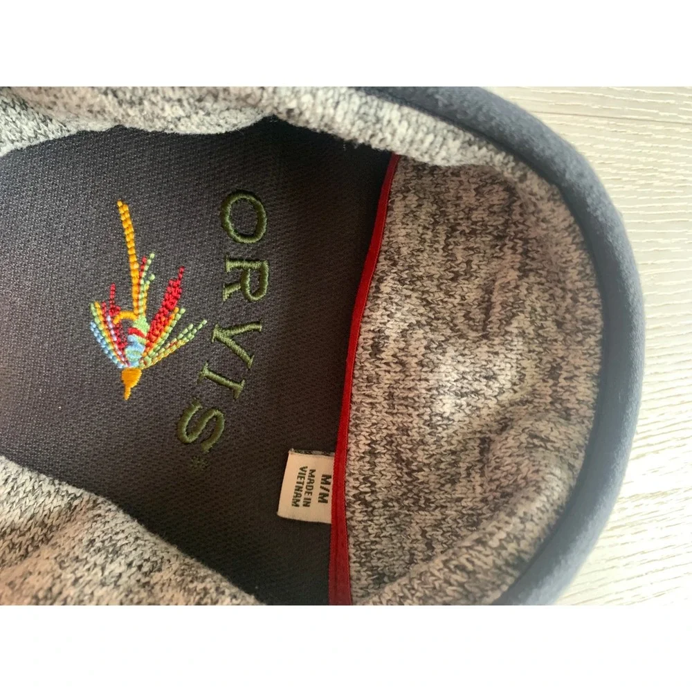 Orvis knit vest gray size M zipper outdoor farm men's hiking fleece casual‎